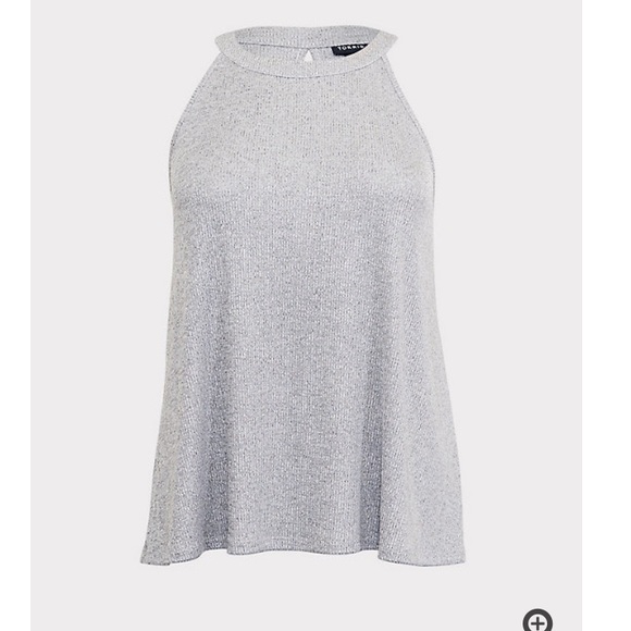 Torrid shiny high neck flowy tank top - Picture 4 of 5